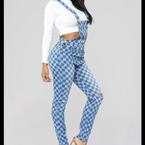 Checkered overalls